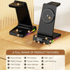 5-in-1 Desktop Magnetic Wireless Charger with Clock and Temperature Display for Smartphones / Watches / Earphones(Black)