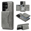For Samsung Galaxy S25+ 5G Shield Multi-functional MagSafe Card Bag Phone Case(Grey)
