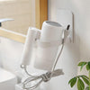 Bathroom Storage Rack Wall-mounted Hair Dryer Rack(White)