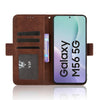 For Samsung Galaxy M56 5G Skin Feel Calf Texture Card Slots Leather Phone Case(Brown)