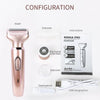 SONAX PRO SN-8977 Ladies Shaver 2 In 1 Washable USB Charging Hair Removal Device(Rose Gold)