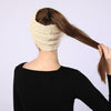Autumn and Winter Women Knitted Headband Widening Face Wash Head Cover(Wine Red)