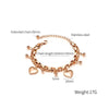 OPK 1038 Multi-layer Stainless Steel Round Bead Love Bracelet, Color: Rose Gold