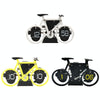 HY-F087 Retro Bicycle Shape Automatic Flip Home Decorative Turning Clock(Yellow)