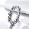 Simple Silver Sparkle Daisy Floral Diamond Ring for Women Size: 7