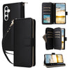 For Samsung Galaxy S23 FE 5G Nine-card Slots Zipper Wallet Bag Leather Phone Case(Black)