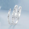 S925 Sterling Silver Platinum-plated Wound Zircon Open Adjustable Plain Ring(BSR543-E)