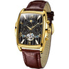 OLEVS 6675 Men Multifunctional Moon Phase Tourbillon Mechanical Watch(Black + Gold)