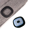 Unisex Warm Winter Polyacrylonitrile Knit Hat Adult Head Cap with 4 LED Lights, Button Battery (Blue)