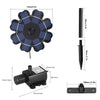 Outdoor Garden Pond Decoration Solar Panel Waterproofly Inserted Floating Petal Fountain(Black)
