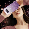 For Samsung Galaxy S8+ Gradient Glitter Flower All-inclusive Phone Case(Purple)