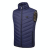 9 Area Double Control Blue USB Electric Heating Undershirt Intelligent Warm Vest(4XL)