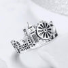 S925 Sterling Silver Ring Sky City Open Ring