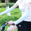 2 Pairs Long Ice Silk Sunscreen Sleeves Cycling Driving Outdoor UV Arm Oversleeve,  Length: 38cm(Black)