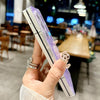 For Samsung Galaxy Z Fold6 5G Magnetic Axis Pearlescent Shell Texture Phone Case(Pink Green)