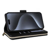 For iPhone 15 Pro Nine-card Slots Zipper Wallet Bag Leather Phone Case(Black)