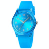 SKMEI 1760 Stainless Steel Buckle Silicone Strap Waterproof Quartz Watch(Blue Transparent)
