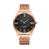 YAZOLE 376 Men Fashion Business Steel Strap Band Quartz Wrist Watch (Black)