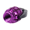 4 PCS Universal Grenade Shaped Bicycle Tire Valve Caps(Purple)