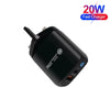 PD04 Type-C + USB Mobile Phone Charger with USB to 8 Pin Cable, UK Plug(Black)