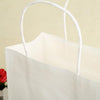 10 PCS Elegant Kraft Paper Bag With Handles for Wedding/Birthday Party/Jewelry/Clothes, Size:12x15x6cm (White)