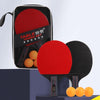 4 Star Table Tennis Racquet with 3 Balls & Bag Set, Style: Long Handle