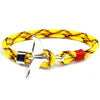 Whale Tail Anchor Charm Nautical Survival Rope Chain Bracelets(Yellow)
