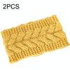 2 PCS Twist Hair Accessories Hair Band Knitted Wool Thickened Warm Headgear(Yellow)