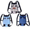 Small Dog Front Carrier Backpack, Breathable Mesh, Blue Denim