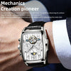 OLEVS 6675 Men Multifunctional Moon Phase Tourbillon Mechanical Watch(White + Silver)