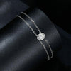 S925 Sterling Silver Platinum Plated Moissanite Double Layer Bracelet(MSB012)