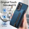 For Samsung Galaxy A33 5G Retro Leather Zipper Wallet Back Phone Case(Blue)