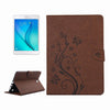 For Galaxy Tab A 8.0 / T350 Pressed Flowers Butterfly Pattern Horizontal Flip PU Leather Case with Magnetic Buckle & Holder & Card Slots & Wallet(Brown)