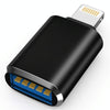 XQ-ZH001 USB Female to 8 Pin Male OTG Adapter(Black)