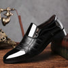 Men Business Dress Pointed Toe Slip-On Shoes, Size:44(Black)