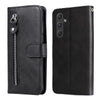 For Samsung Galaxy A55 Fashion Calf Texture Zipper Leather Phone Case(Black)
