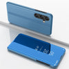 For Samsung Galaxy A56 Plated Mirror Horizontal Flip Leather Phone Case with Holder(Blue)