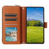For Samsung Galaxy S23 Ultra 5G Nine-card Slots Zipper Wallet Bag Leather Phone Case(Brown)