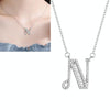 Women Fashion S925 Sterling Silver English Alphabet Pendant Necklace, Style:N