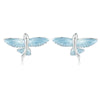 S925 Sterling Silver Platinum-plated Blue White Gradient Flying Fish Earrings(BSE977)