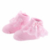 3 Pairs Bow Lace Baby Socks Newborn Cotton Baby Sock, Size:S(Pink)