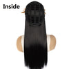 Color Bleaching And Dyeing Double Sideburns With Bangs Long Straight Hip-Hop Wig(Rice White Bleaching Black)
