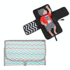 Portable Baby Changing Mat Multifunctional Baby Changing Table Waterproof Bag(Green Thin Waves)