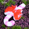 5pcs Christmas Decorations Resin Crafts Gifts Home Decorations Small Ornaments, Style: White Pink Cane