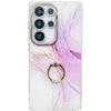 For Samsung Galaxy S23 Ultra 5G Electroplated Marble Texture Ring Holder Phone Case(Light Purple S6)