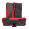 For Alcatel 3L (2020) Tire Texture Shockproof TPU + PC Protective Case with Holder(Red)