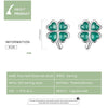 S925 Sterling Silver Four Leaf Clover Ear Studs Women Earrings