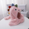C0215 Adult Dinosaur Cartoon Velvet Hat Thickened Warm Scarf Hat, Size: One Size(Gray)