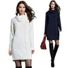 Autumn And Winter Knitwear Dresses Long Turtleneck Sweater For Women, Size: XL(White)