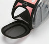 Foldable Transparent Pet Carrier Bag, Large, Black - Breathable Puppy Travel Bag